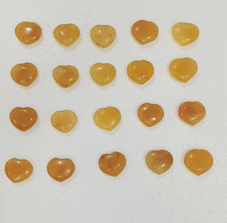 Natural Citrine Heart 1″-1.25″ | Yellow Crystal for Healing, Balance & Cleansing