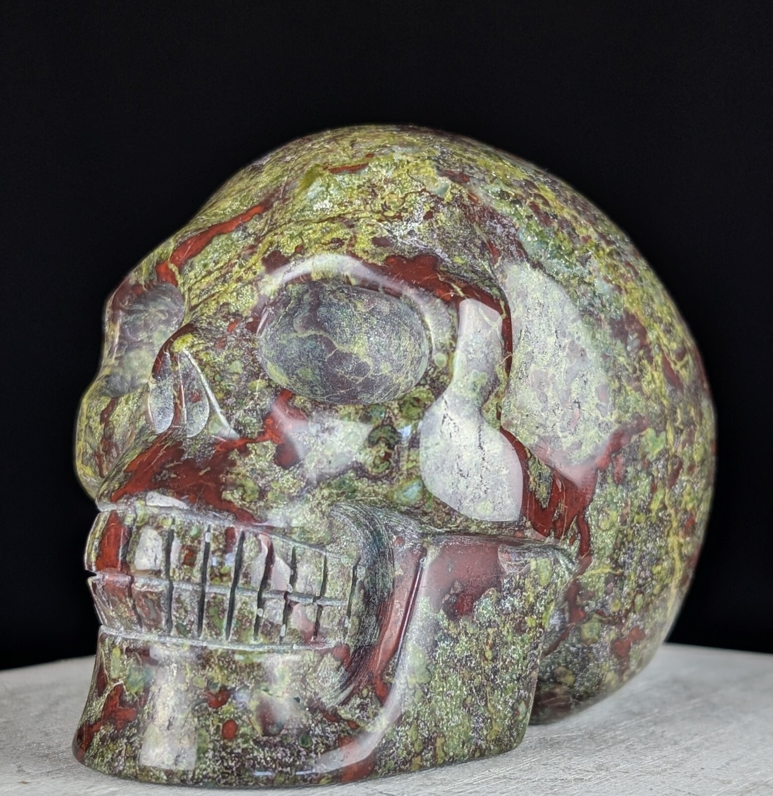 Dragon Blood Skull Carving Jasper Crystal Large Big Gemstone Chakra
