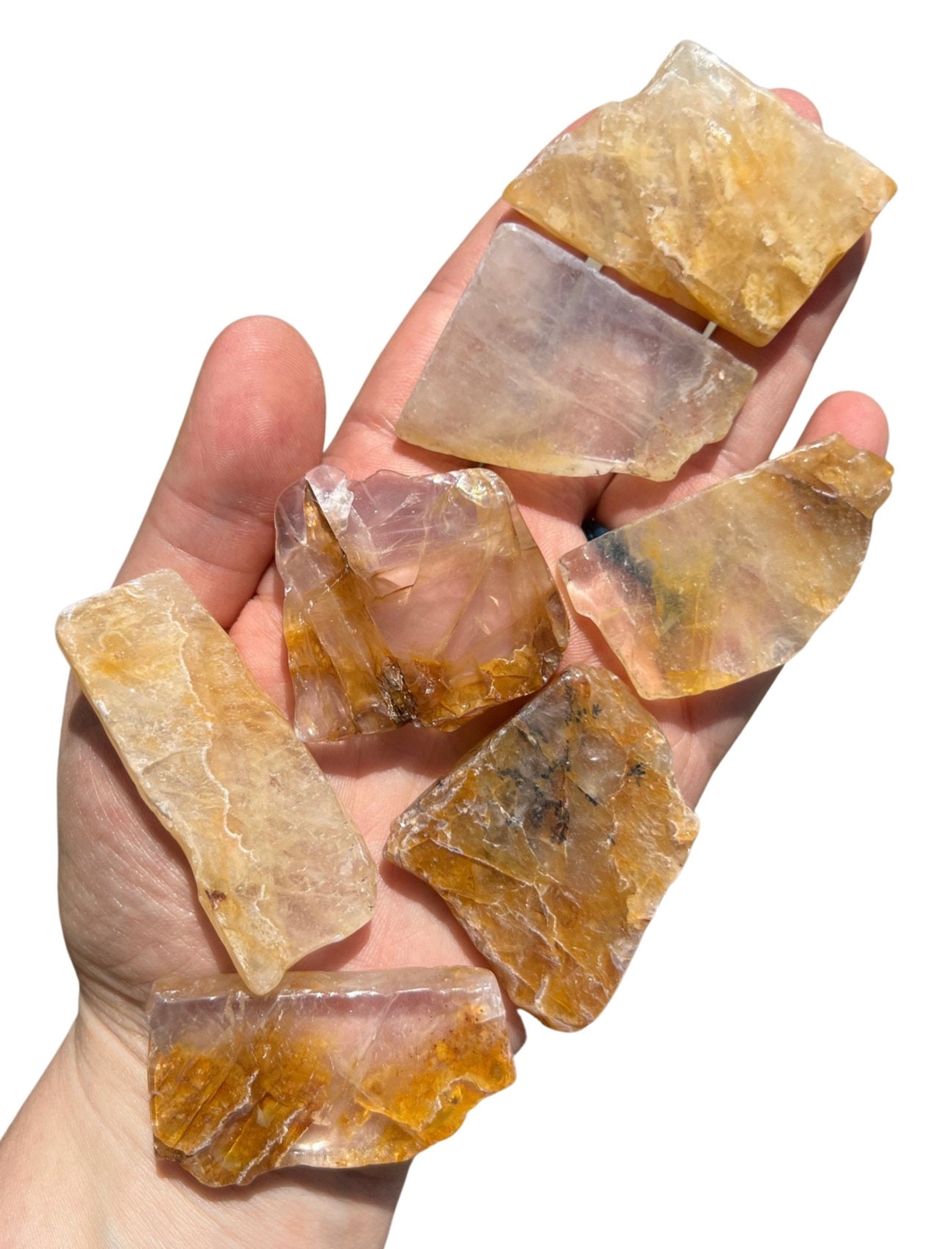 Golden Healer Quartz Slice, Natural Golden Healer Quartz from Brazil