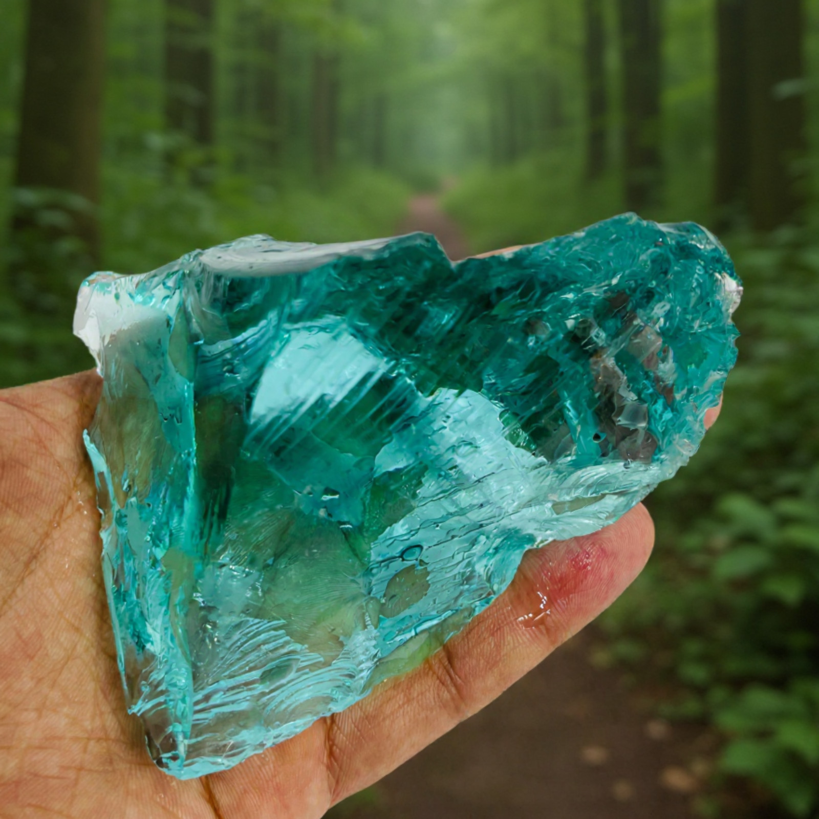 1250-1350 CT High Quality Aqua Blue Andara Obsidian Healing Gemstone Crystal