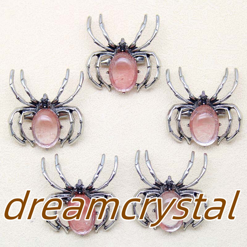 50pcs Mix Natural Quartz Crystal Alloy Spider Skull Reiki Random Insect Skull