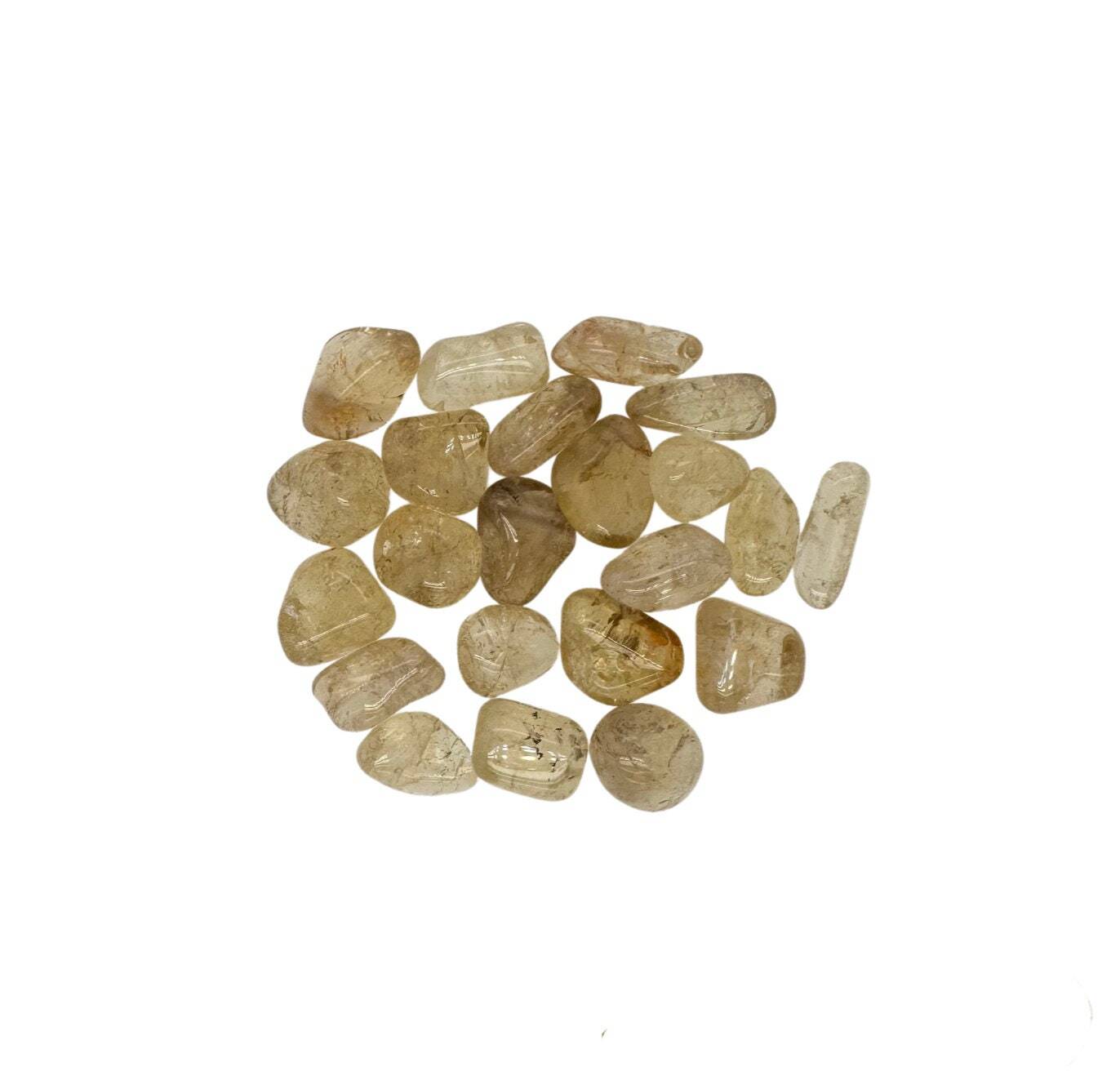 Natural Citrine Tumbled Stone, Light Color, Grade B, Natural Citrine from Zambia