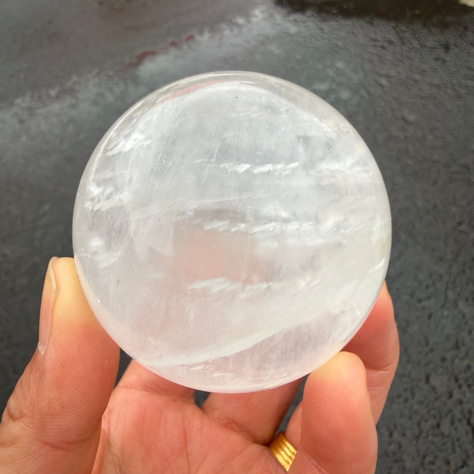 400g Natural White Ghost Ball Crystal Quartz Reiki Healing random 1pc