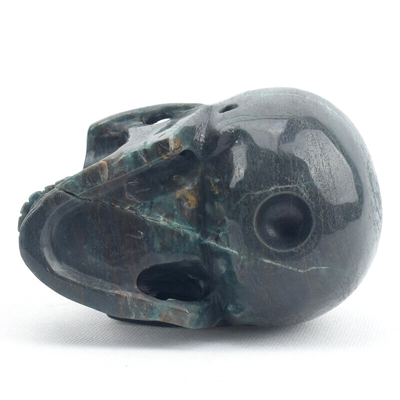 4.8” PHOENIX STONE Hand Carved Crystal Skull Figurine Realistic Healing Crafts