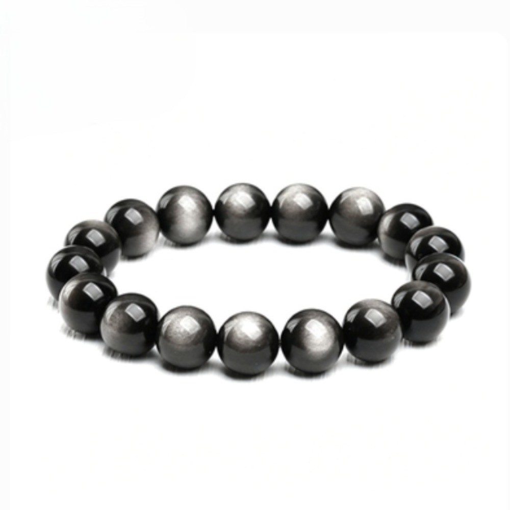 Natural Gold & Silver Obsidian Bracelet Energy Healingstone Fashion Jewelry Gift