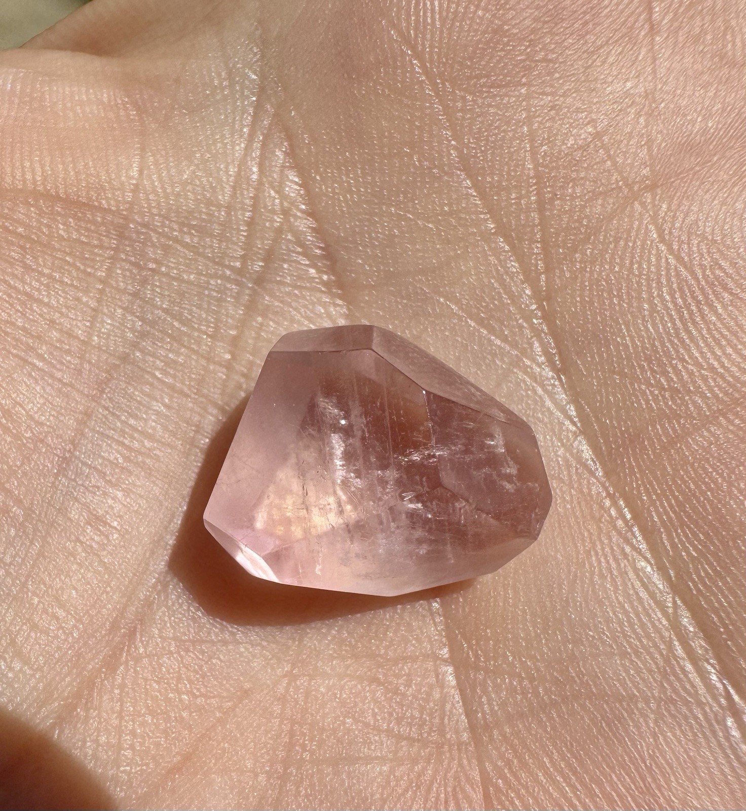 Polished Morganite From Brazil – 3 Grams, Comes On Acrylic Stand.