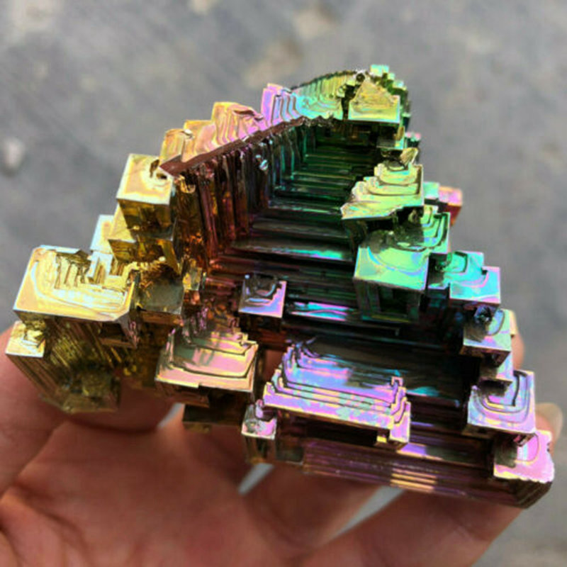 70g Natural Rainbow Titanium Bismuth Crystal Cluster Rock Electroplate Specimen