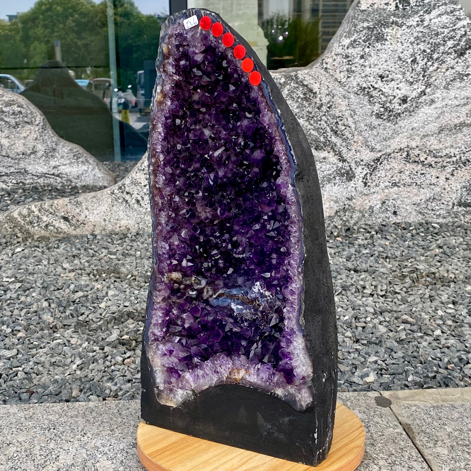 27.5LB Natural Amethyst Geode Quartz Crystal Cluster Cathedral Energy healing