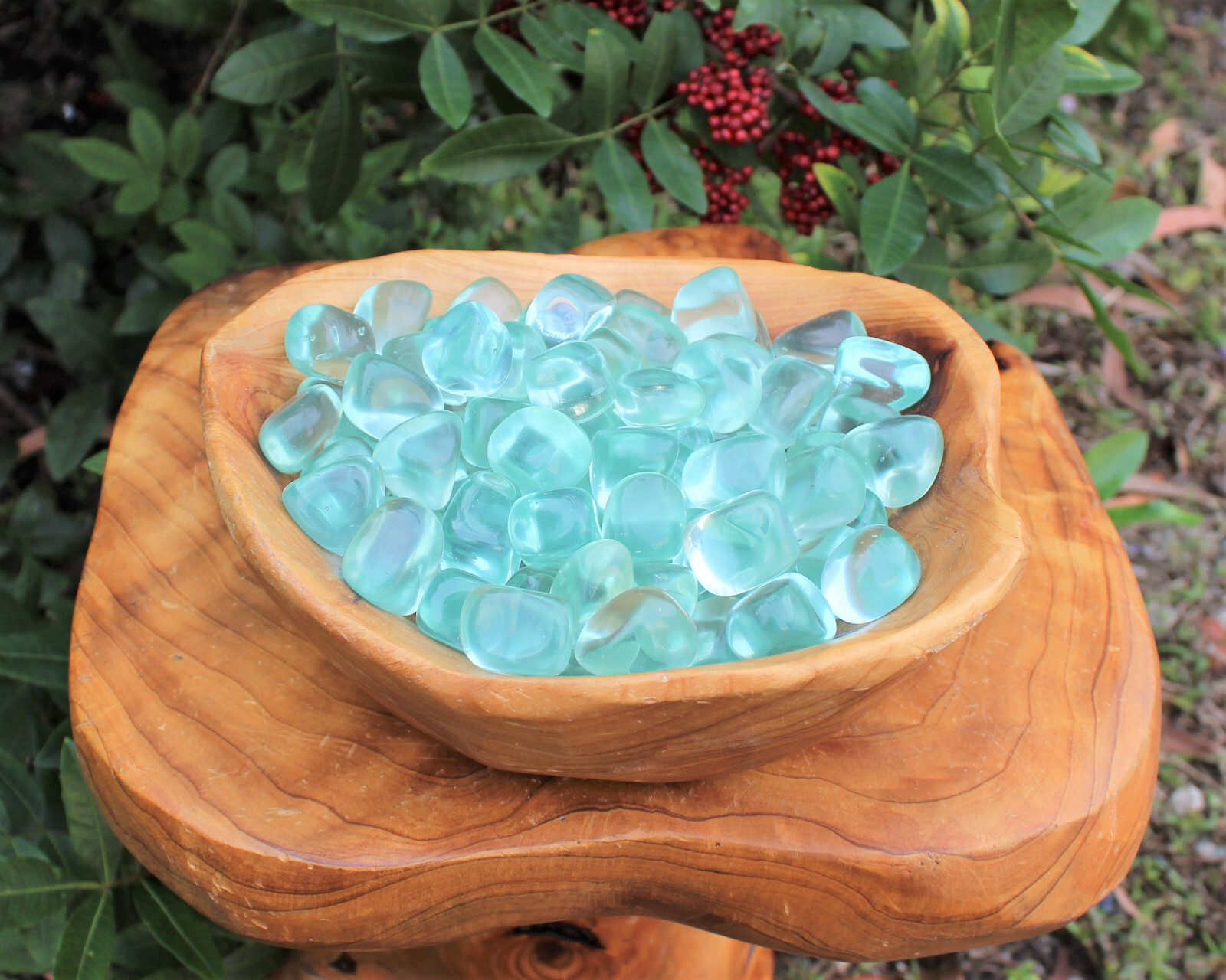 Blue Aqua Obsidian Tumbled Stones: 1 lb Wholesale Bulk Lot 16 oz