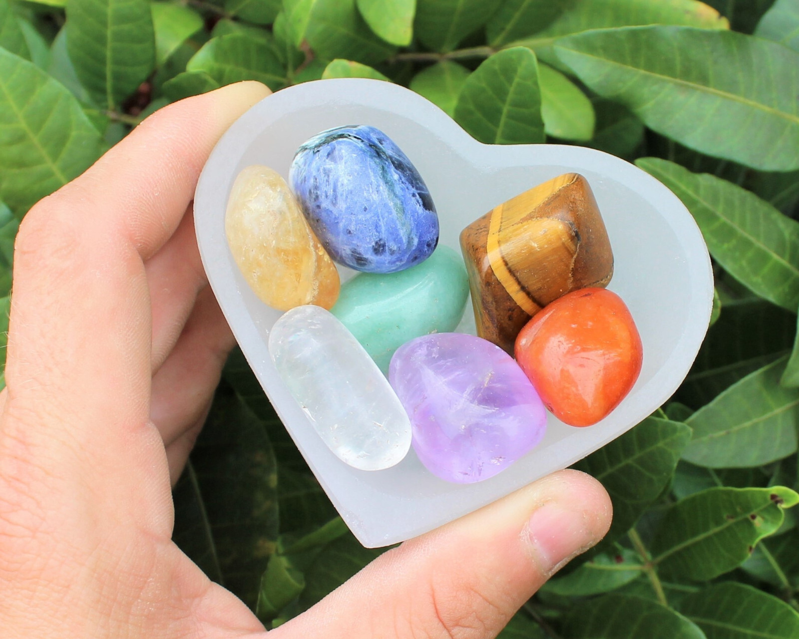 Selenite Charging Bowl, 3.5″ Heart Shaped Crystal Bowl (Selenite Cleansing Bowl)