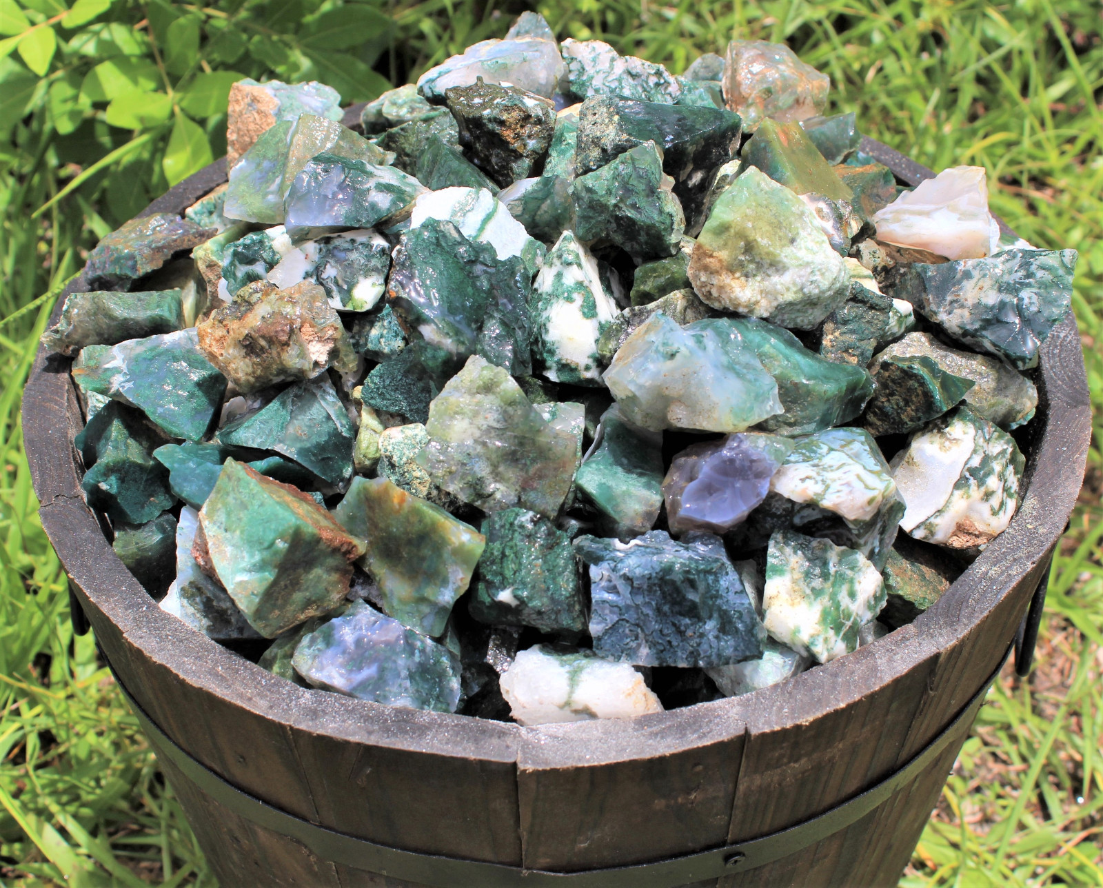 500 Carat Bulk Lot Natural Rough Moss Agate (Raw Rock Crystal Healing 100 Grams)