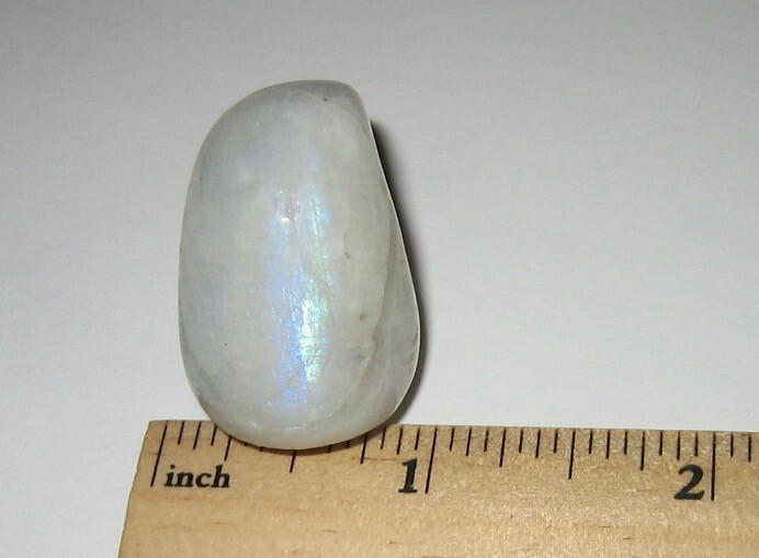 1.25″ TUMBLED POLISHED NATURAL RAINBOW MOONSTONE CRYSTAL STONE INDIA ~ 29.7g *12