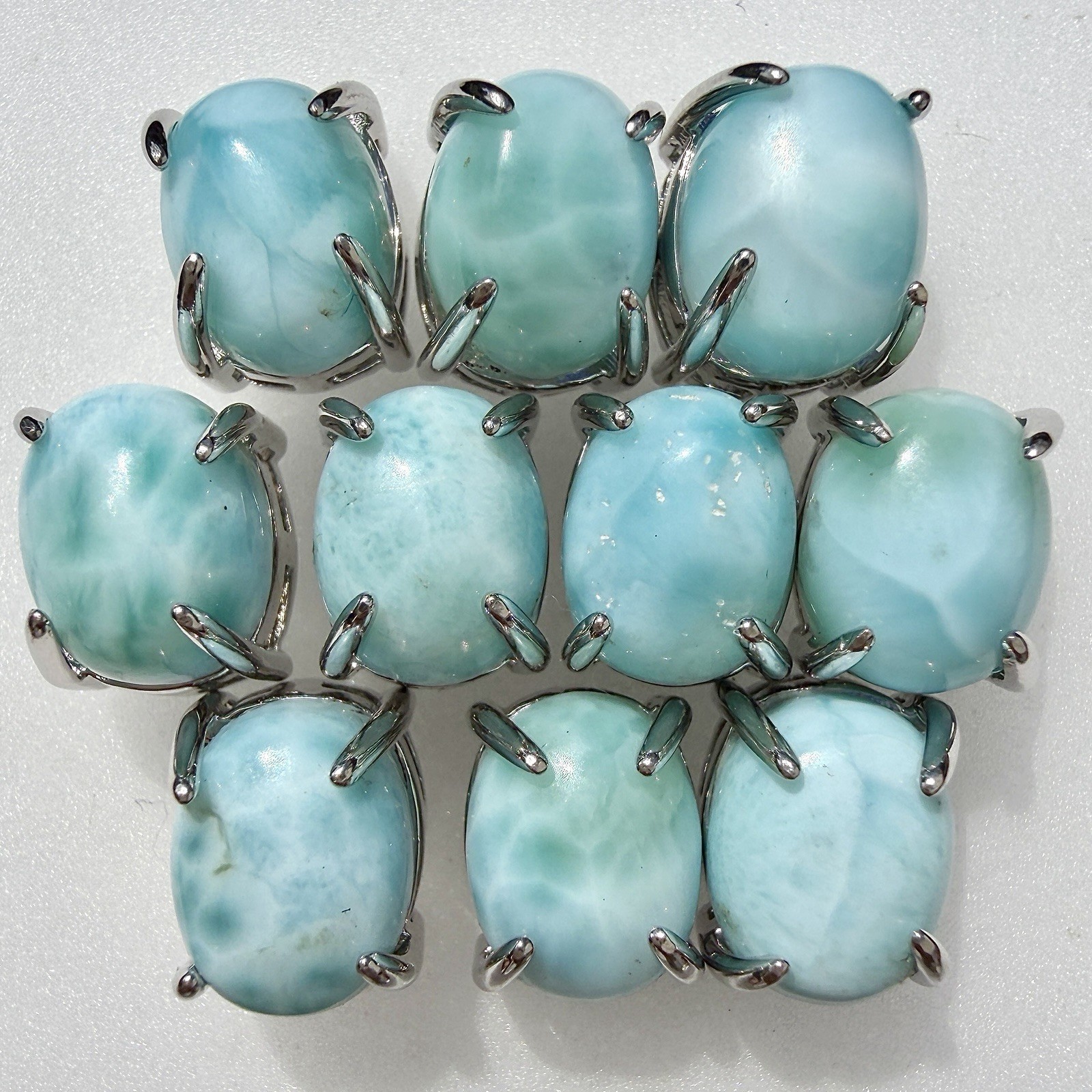 5 pairs Natural Larimar Stud Earring 7x9mm