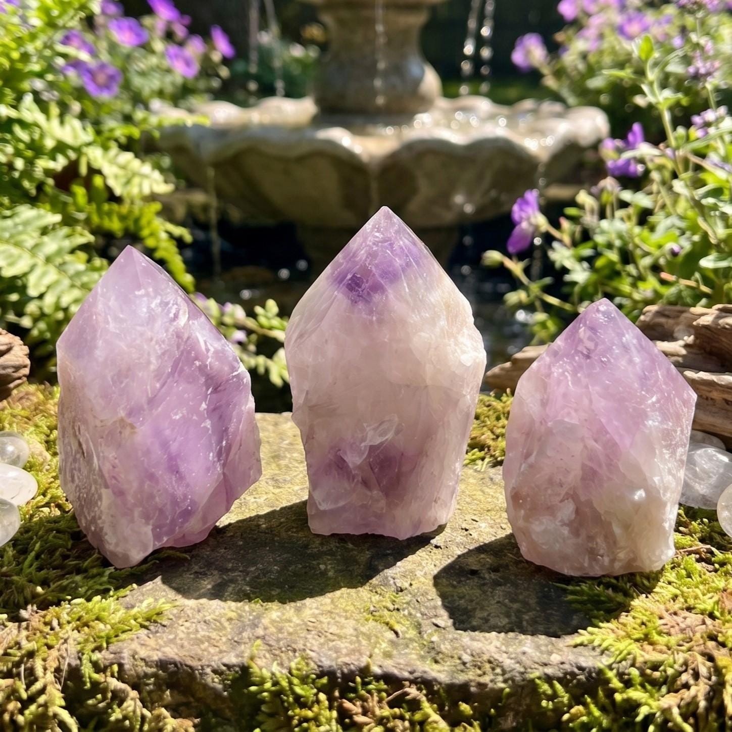 Amethyst Crystal Standing Tower Point Large Natural Brazil Mineral Specimen