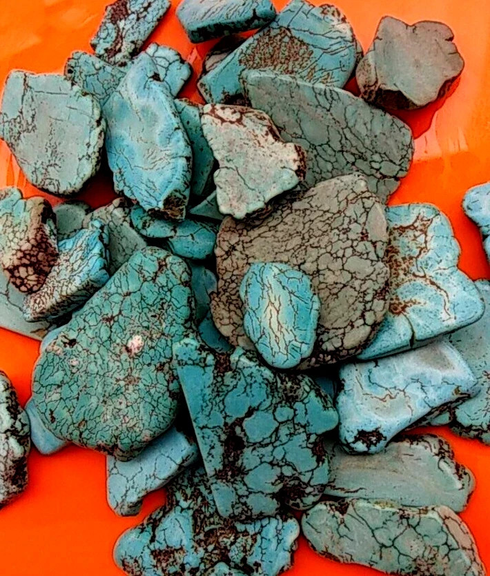 300 Ct+ Certified Arizona Sky Blue Natural Turquoise Slab Loose Gemstone Lot