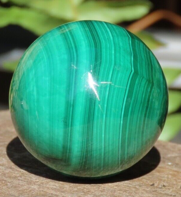 A Grade Polished Rare Green Malachite Crystal Sphere 76 Grams – Collectors Grade