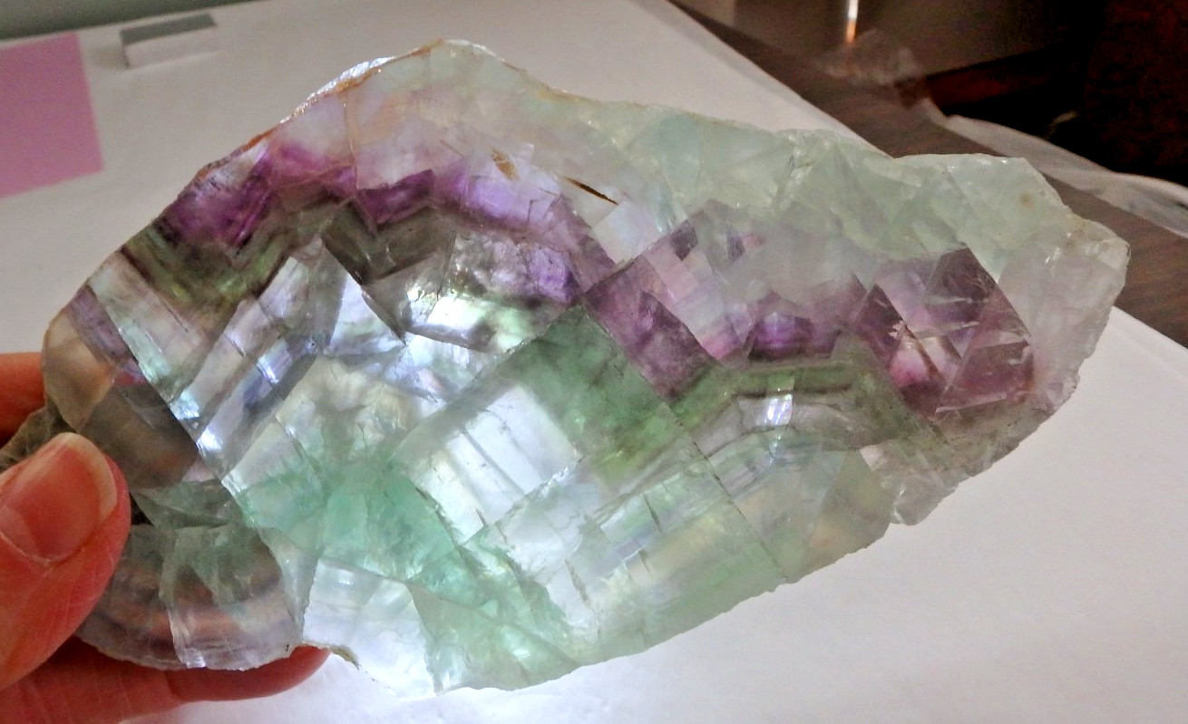 Beautiful Crystal Fluorite Slice 💚 451.4 grams Stunning Display Piece 💚