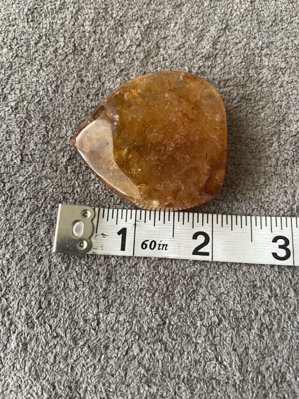 Fire Quartz Crystal/Gemstone Raindrop Freeform 60G 2″ x 2″