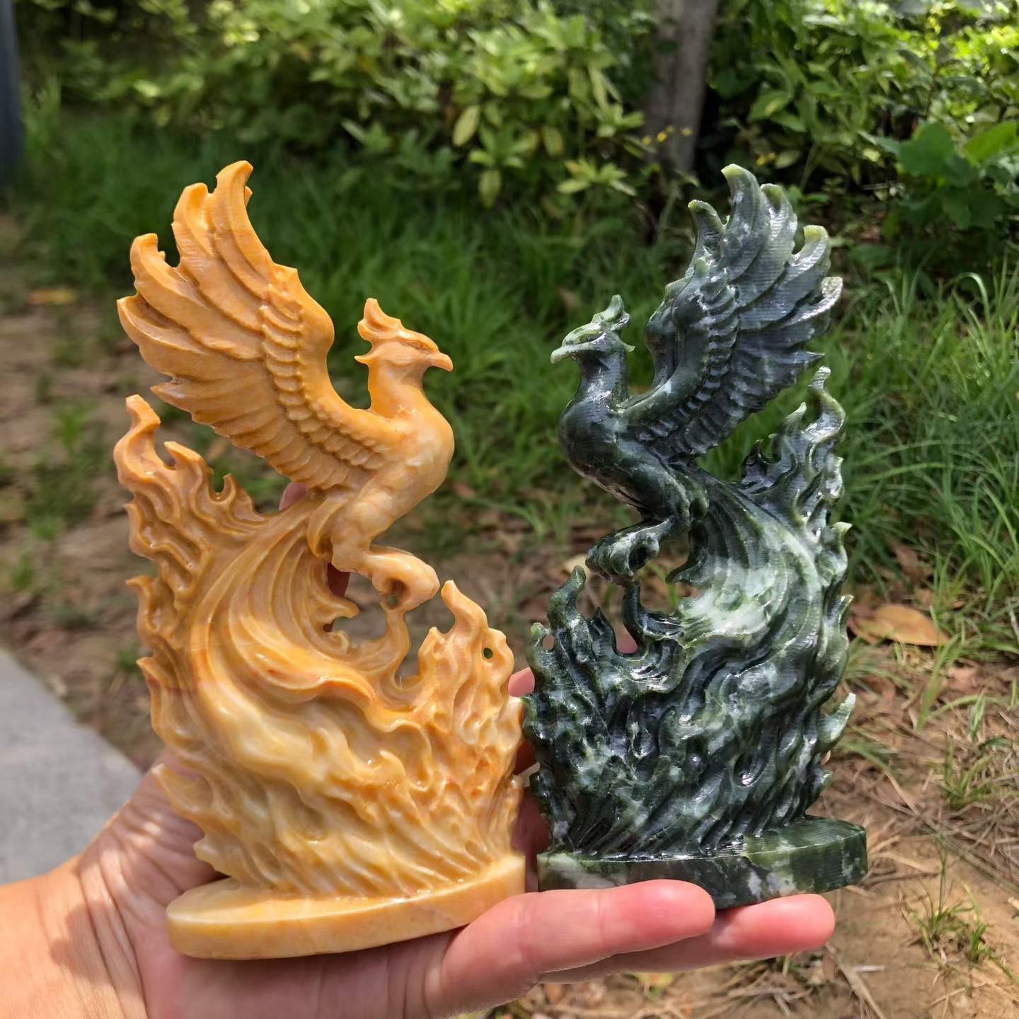 1pc Natural Quartz Carved Phoenix Skull Crystal Reiki Healing Decor