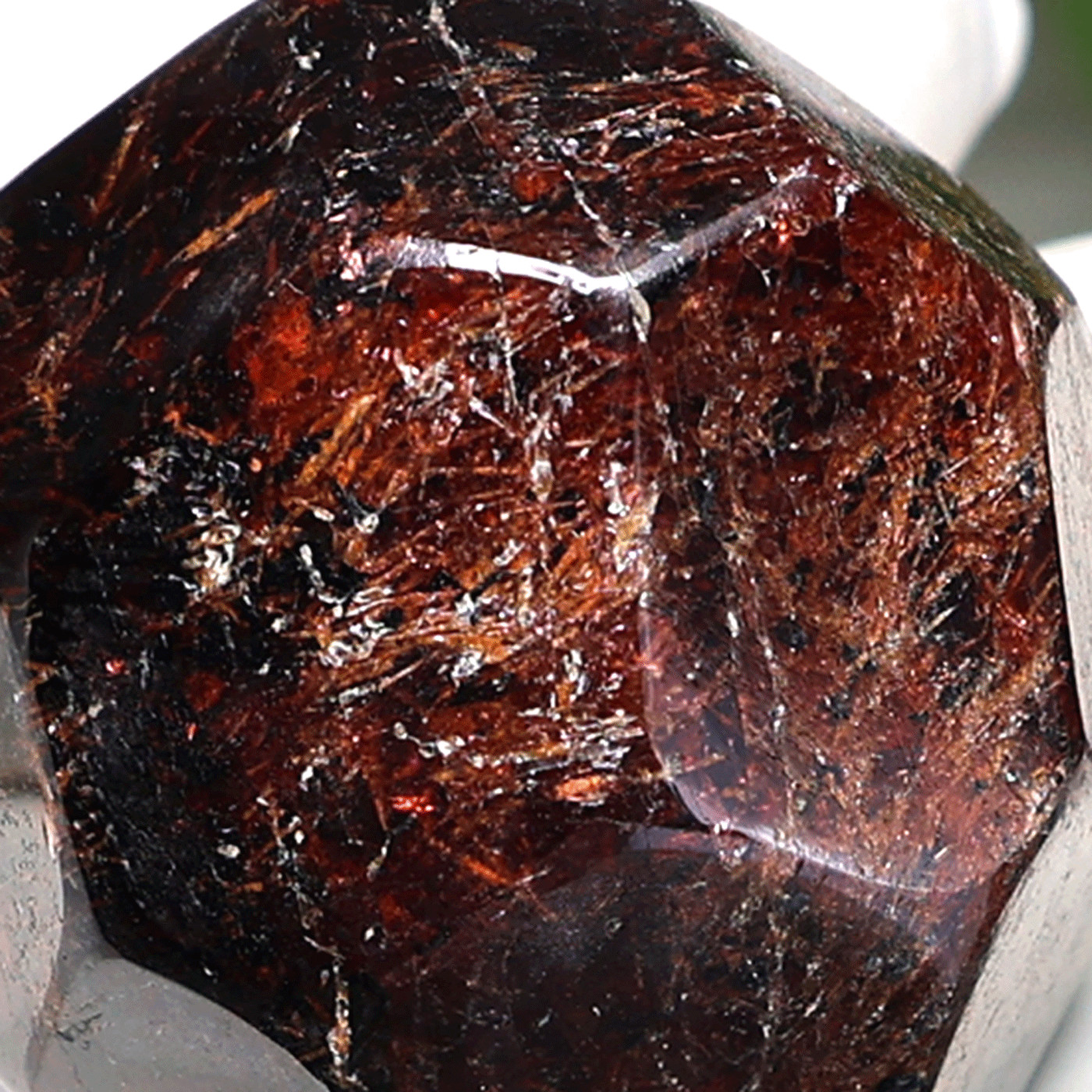 Earth’s Core~ 61g Natural Almandine Garnet Faceted Crystal Sphere Ball Specimen
