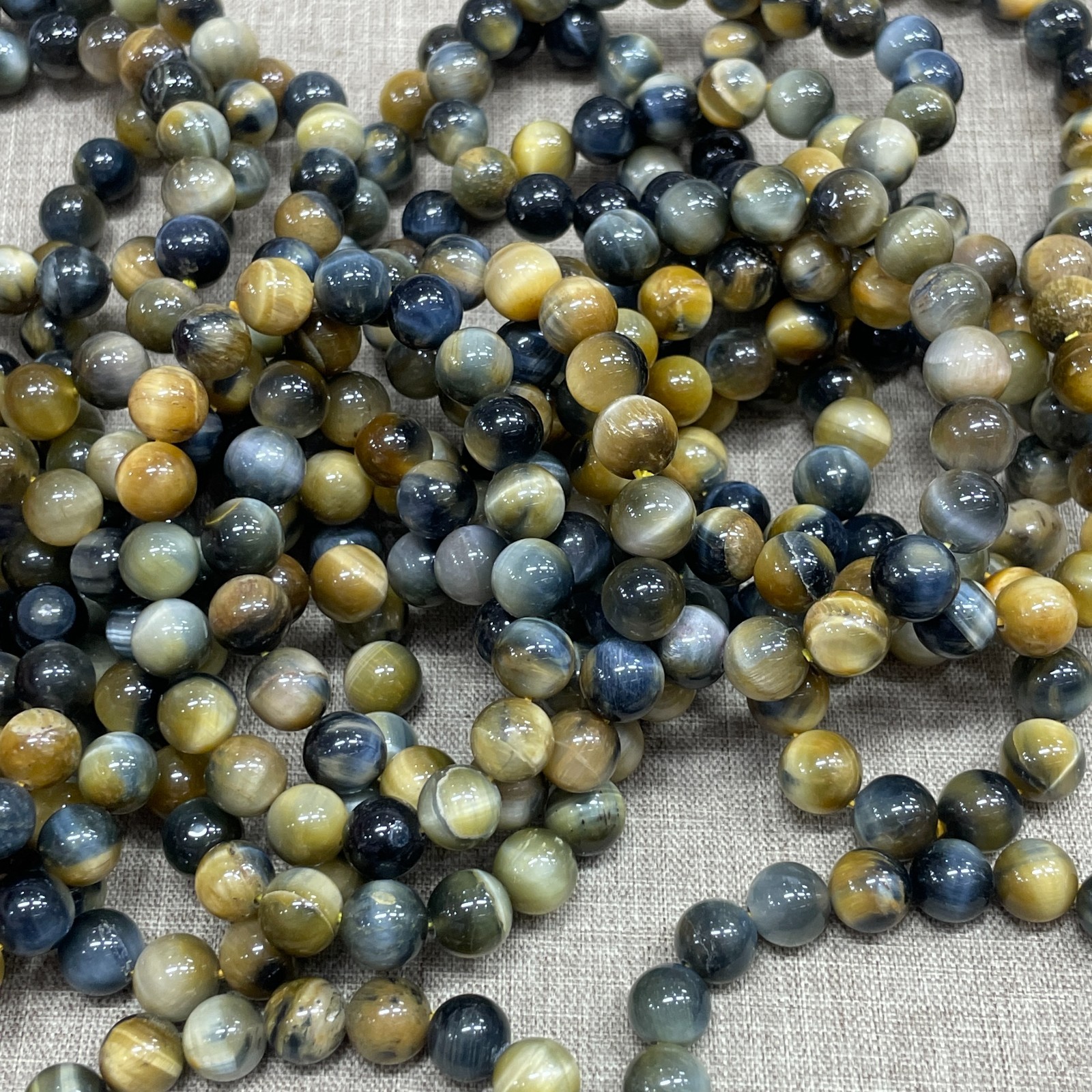 10mm 1pcs golden blue Tiger’s Eye stone Bead Bracelet Gemstone Crystal Bracelet