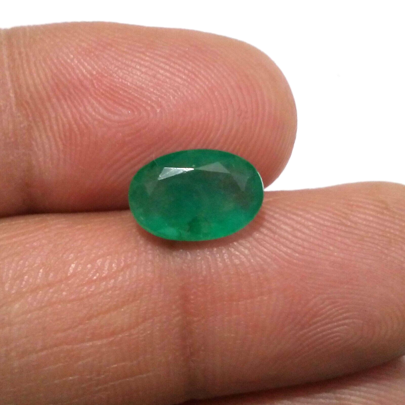 3.20 Crt For Jewelry Top Green Zambian Emerald Faceted Oval Shape Loose Gemstone