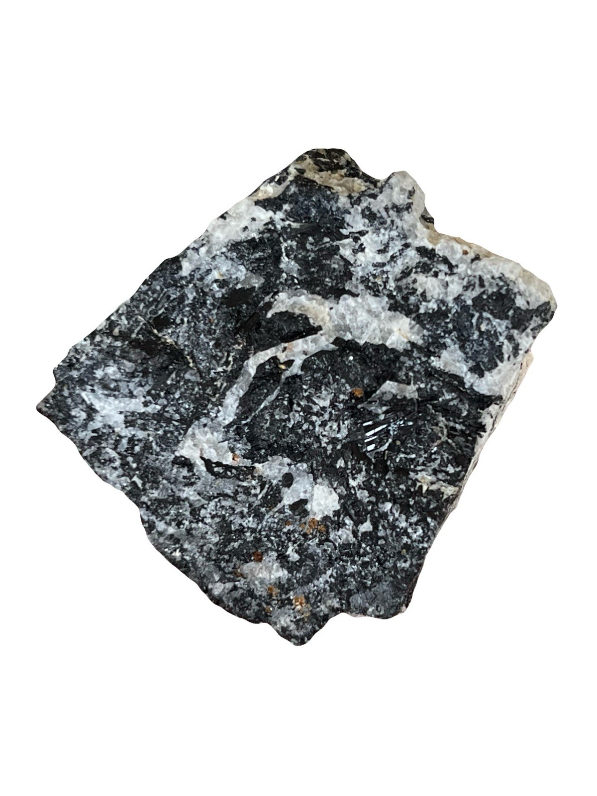 Black Tourmaline, Red Garnets And Quartz. Crystals Gemstones Rocks Minerals