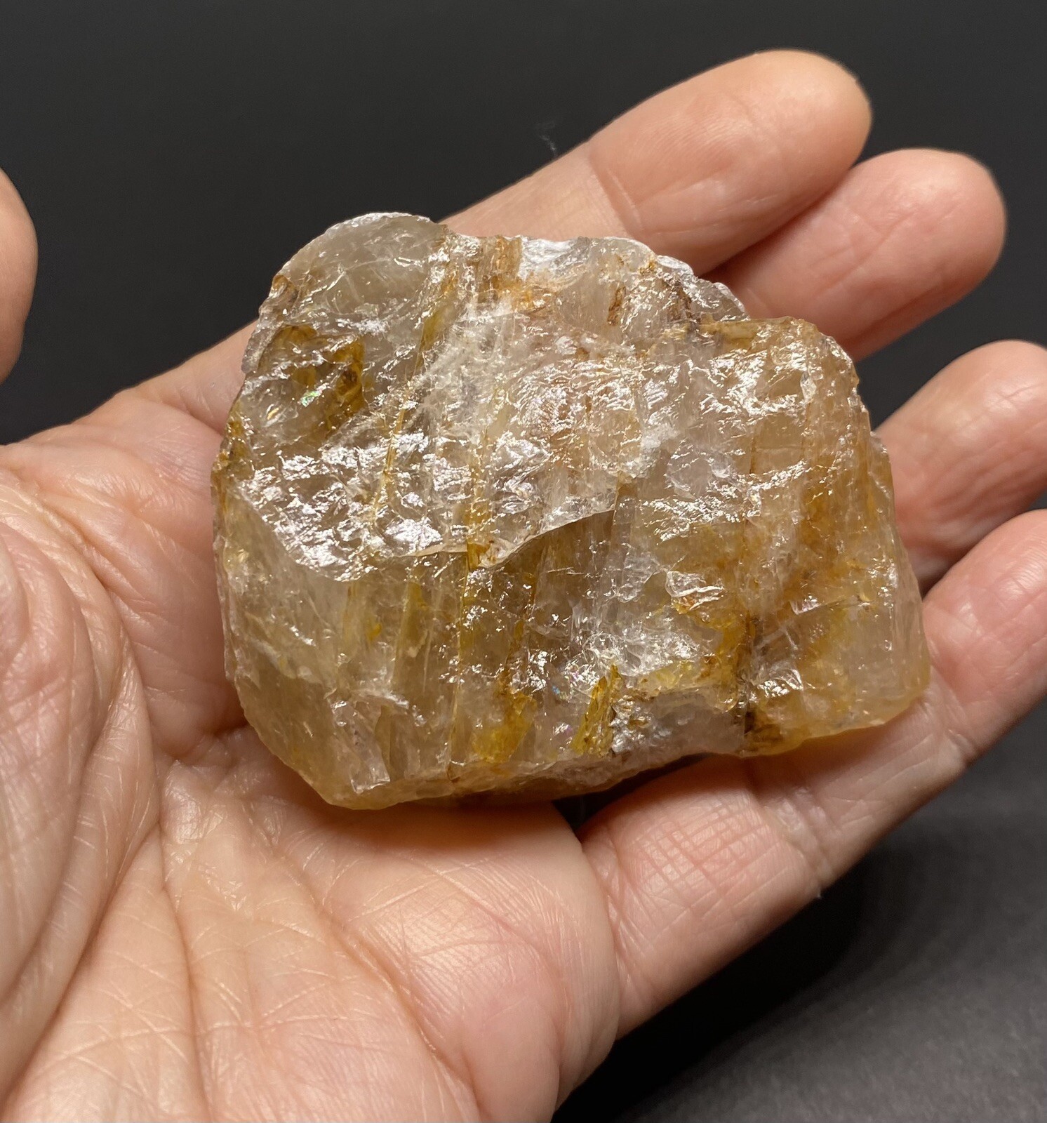 Yellow Hematoid Genuine Quartz Rough Stone From Madagascar 114.9g
