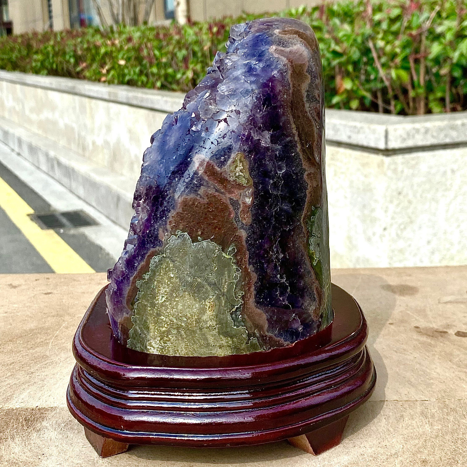10.34LB Natural Uruguayan Amethyst Quartz Cave Geode Crystal Healing+base