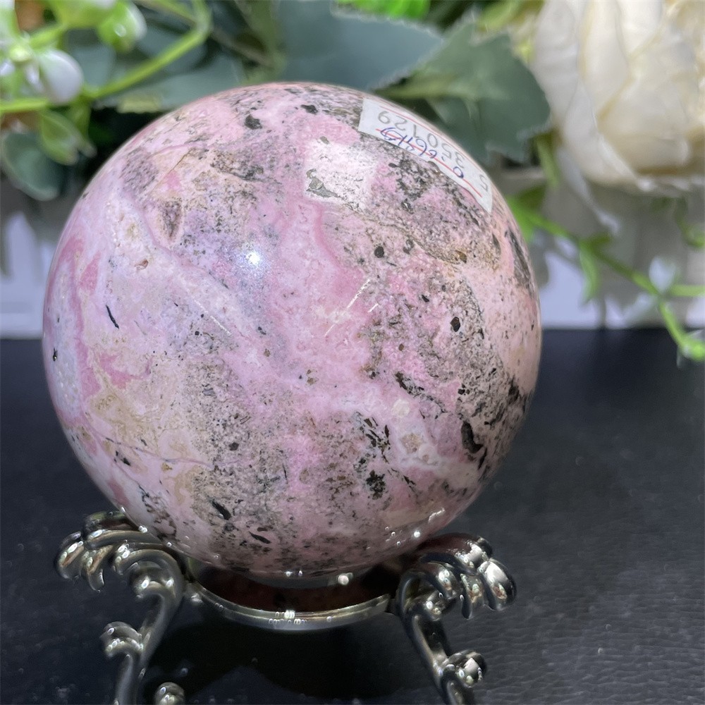 1.4LB 2.7″ Natural Peru Rhodonite Sphere Ball Crystal Quartz Decor Healing
