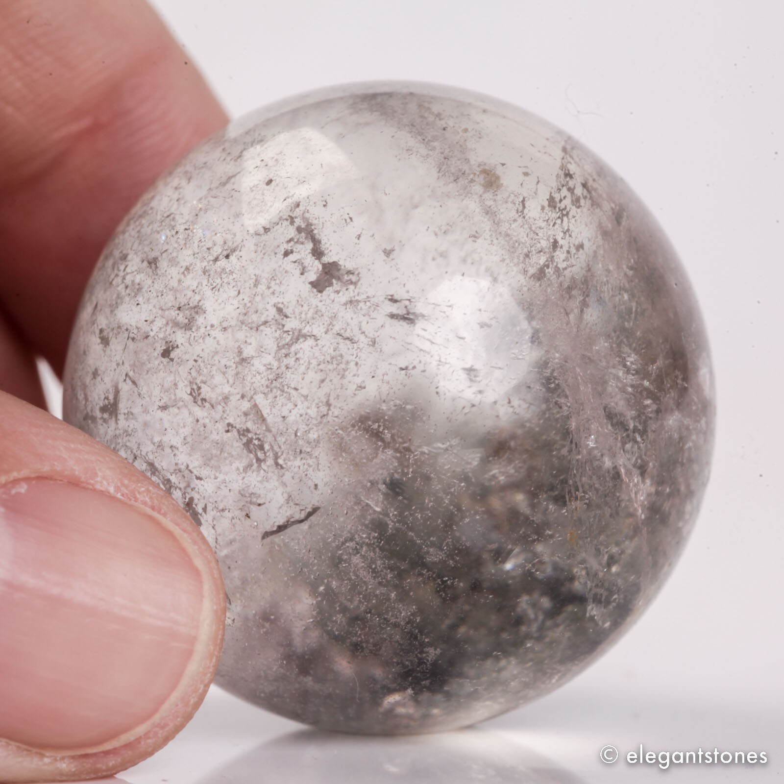 60g35mm Natural Garden/Phantom/Ghost/Lodolite Quartz Crystal Sphere Healing Ball