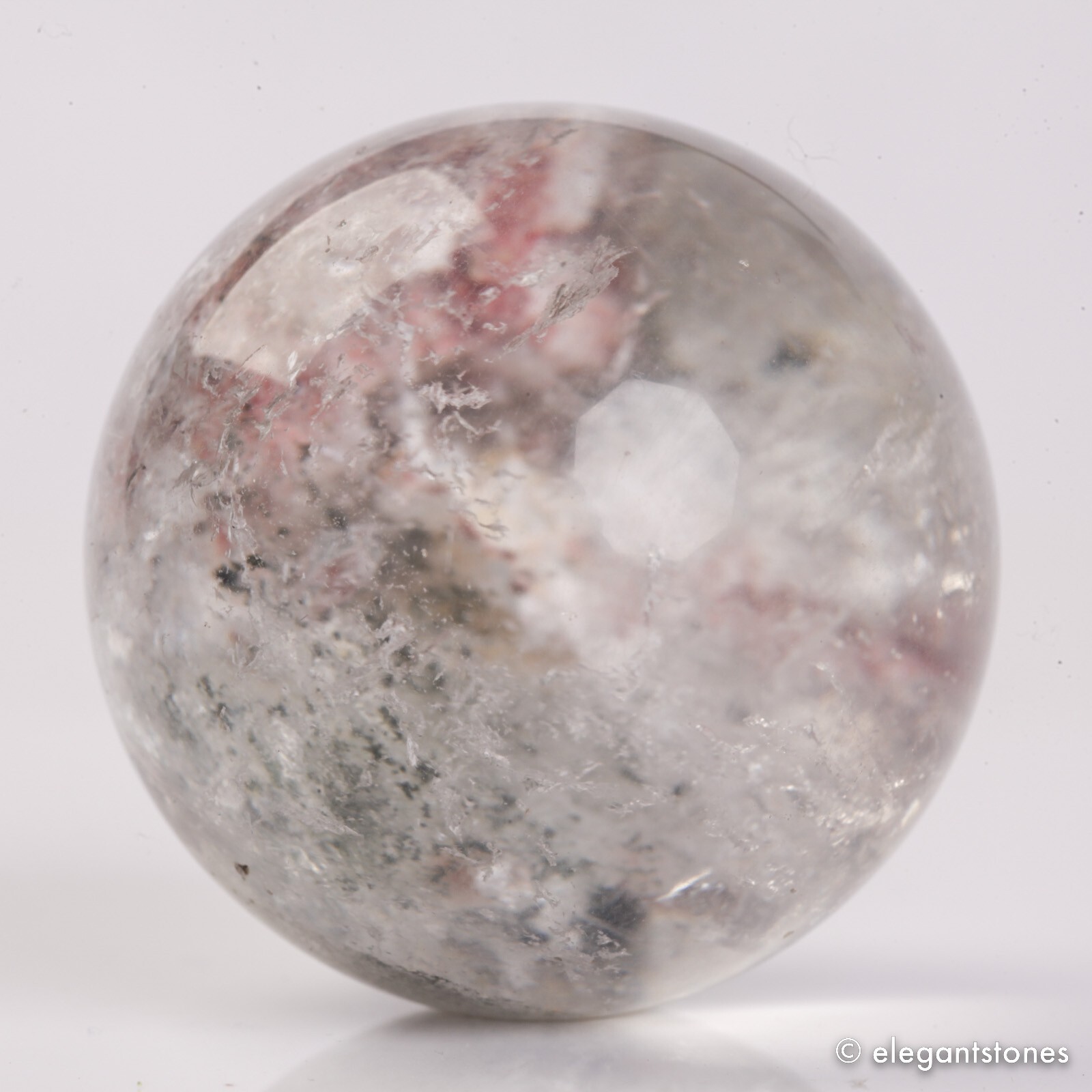 60g35mm Natural Garden/Phantom/Ghost/Lodolite Quartz Crystal Sphere Healing Ball