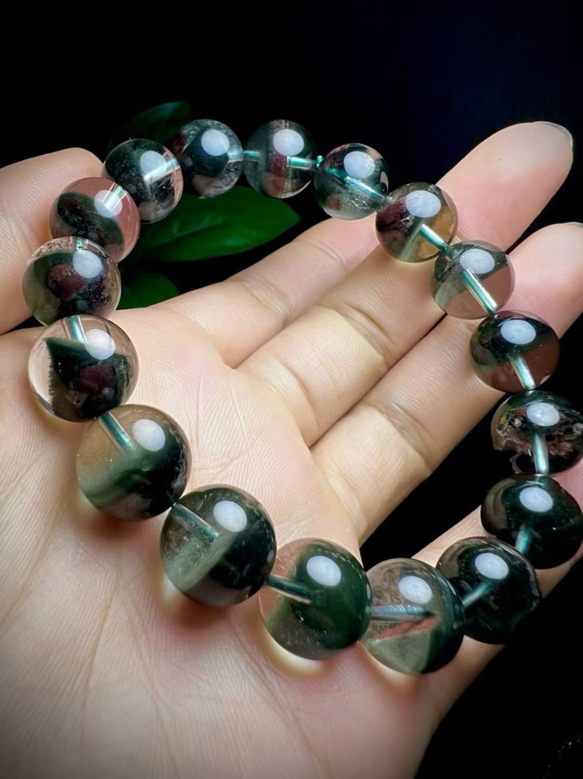 Natural Green Phantom Crystal Quartz Bracelet Adult Collectibles