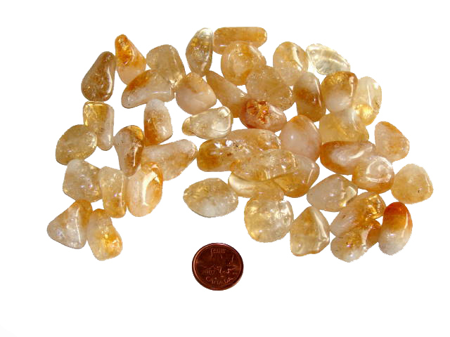50g Tumbled Citrine Quartz Gemstone Crystals 10-20 Stones Bulk Rocks Wholesale