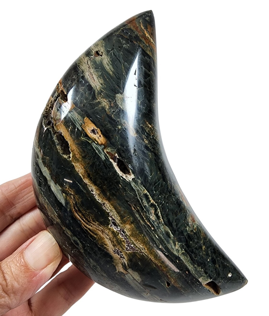 Ocean Jasper Agate Polished Moon Madagascar 286 grams.