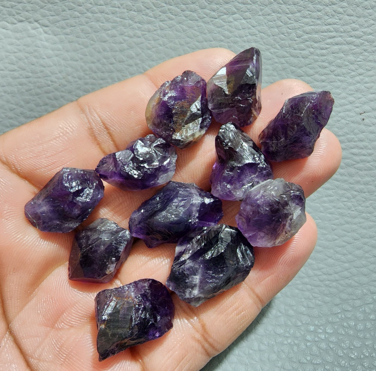 11 Pcs Fabulous Purple Amethyst Rough Gemstone Raw Size 17-22 MM Crystal Rough