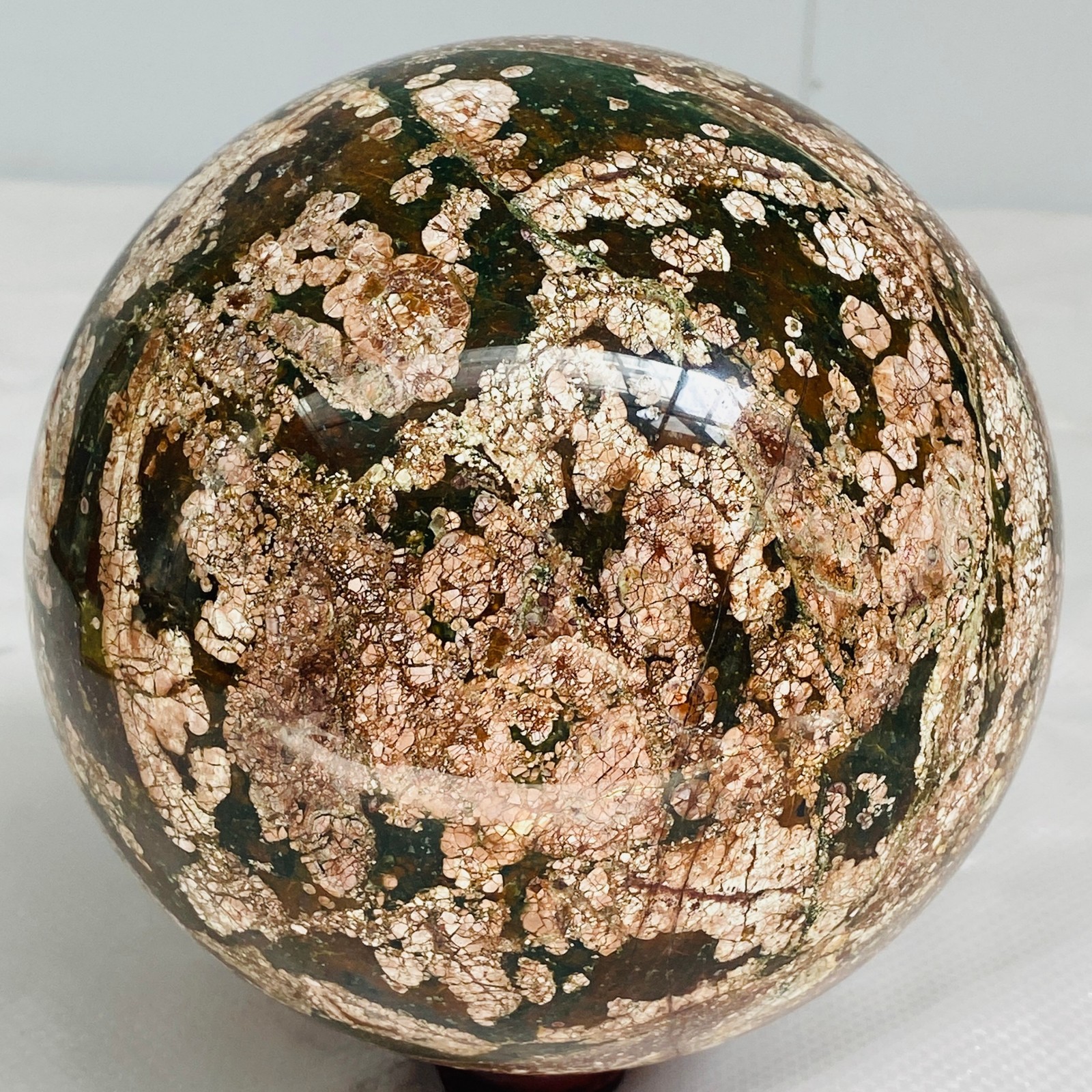 Natural Polished Pink cherry blossom agate BALL Madagascar 3960G (8.73LB)