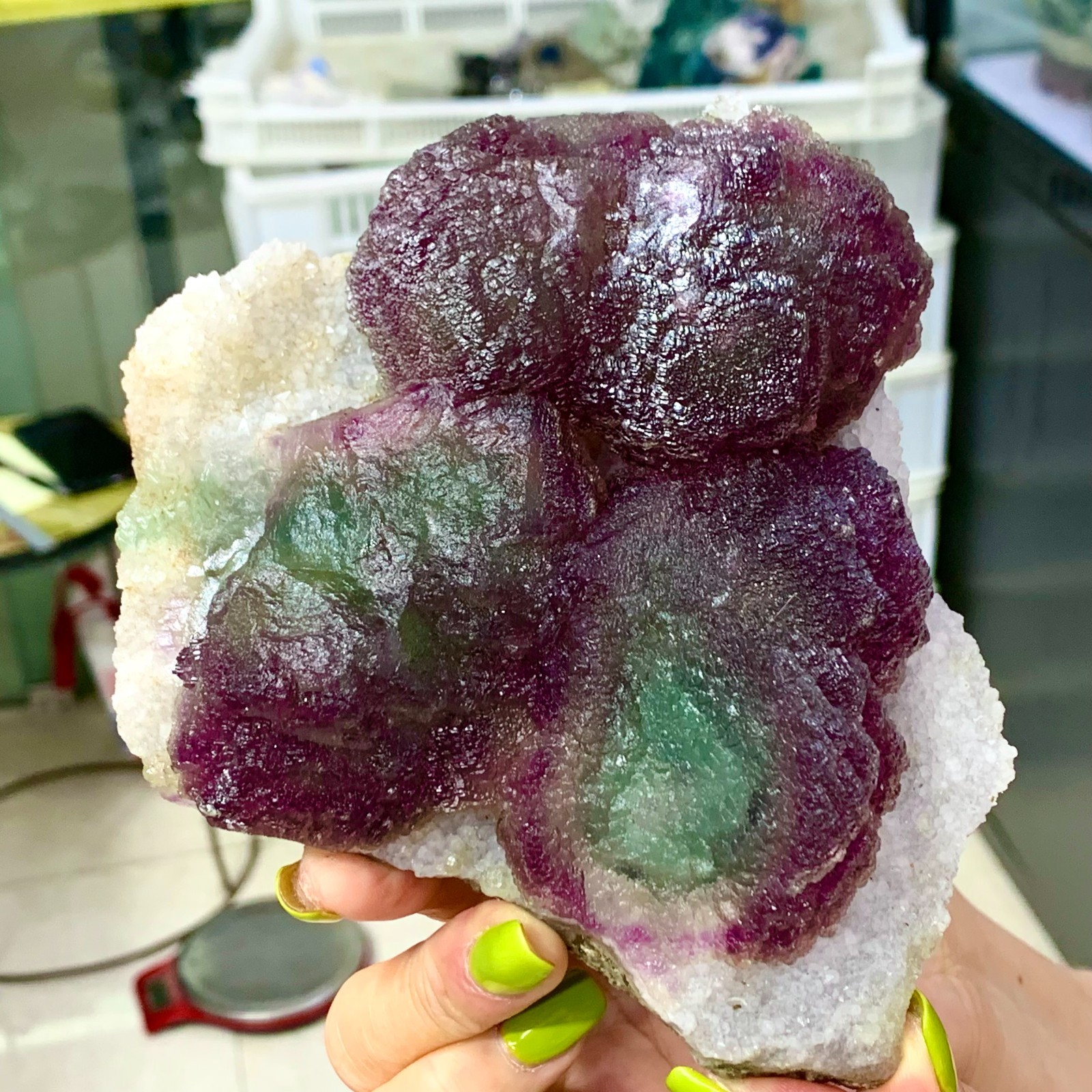 105G Rare transparent purple cubic fluorite mineral crystal sample/China
