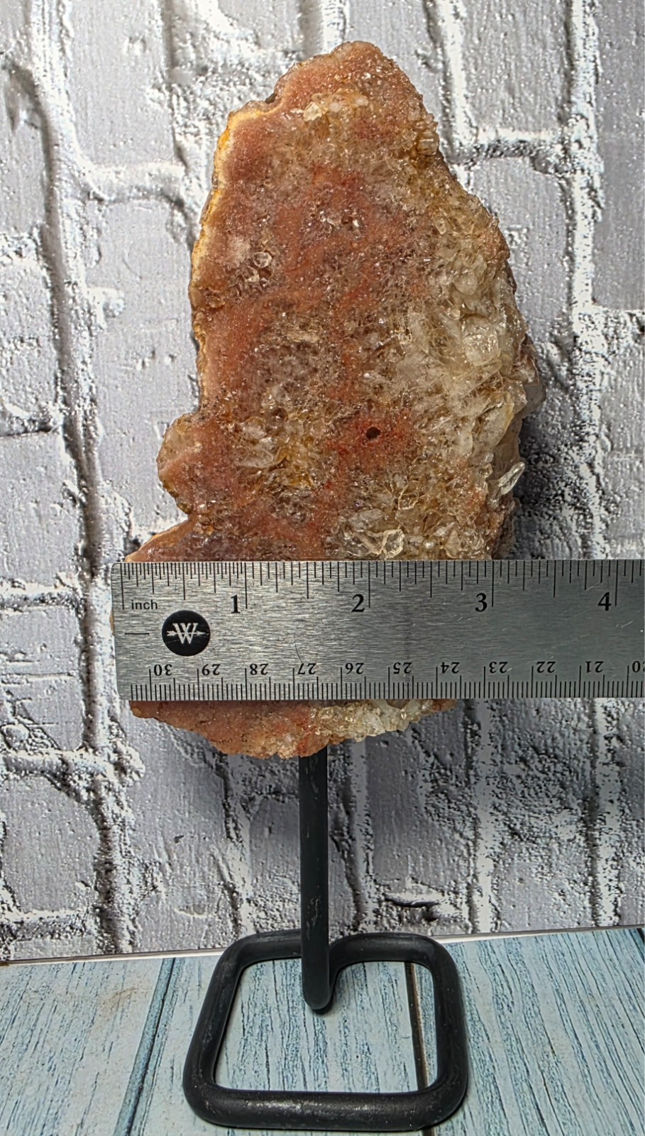 Pink Amethyst Freeform with Druzy on Custom Stand – Argentina – 710g