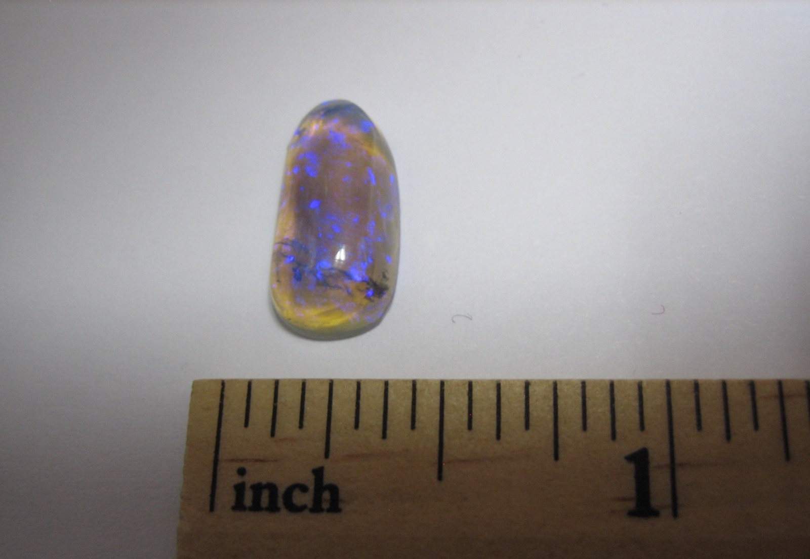 15mm x 7mm POLISHED LIGHTNING RIDGE OPAL CRYSTAL CABOCHON FULL COLOR BLUE 4ct *1