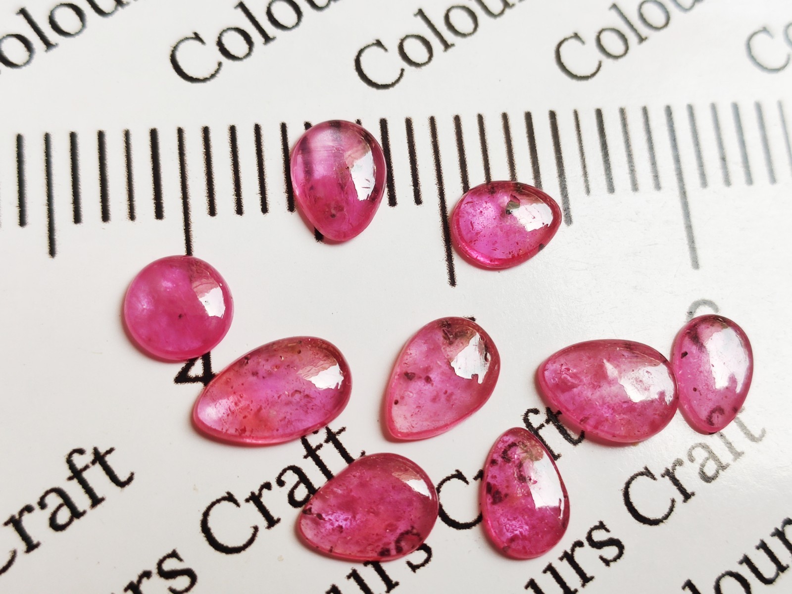 AAA Bangkok ruby slim cabochons: Gemstone for jewelry ( 50 Carats lot ), gifts
