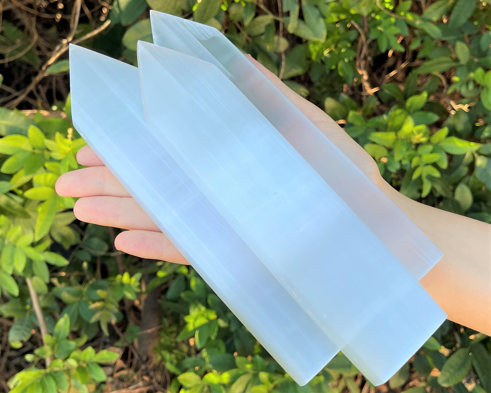 LARGE 8″ Polished Selenite Charging Station With Point, Crystal Selenite Plate