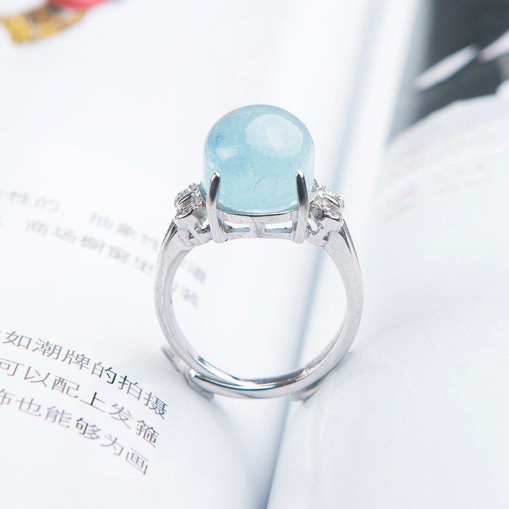 Natural Ice Blue Aquamarine shapes Adjustable ring Adult Collector’s Item