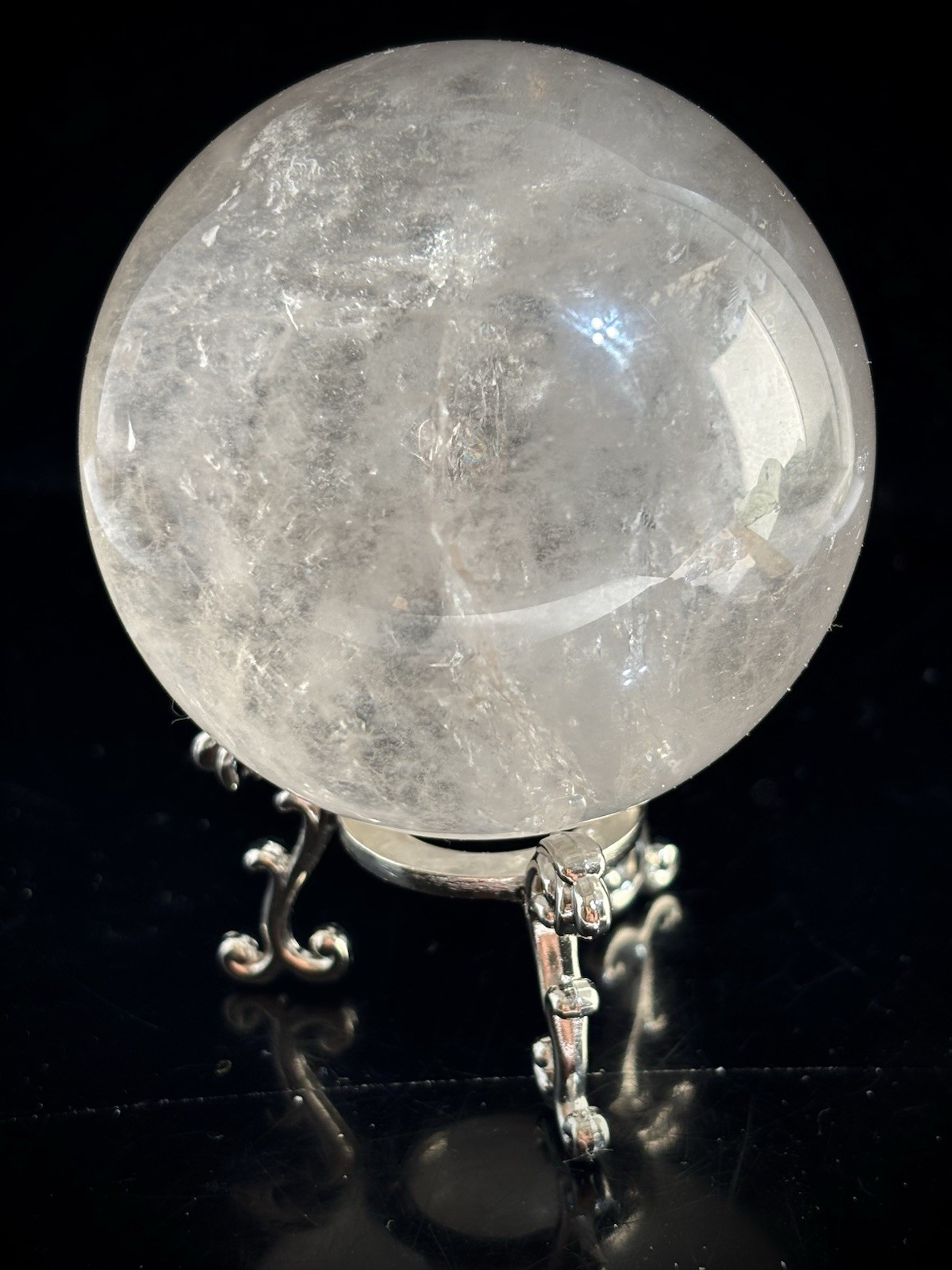 Large 1.065LB Clear Quartz Crystal Ball Sphere High Clarity Beautiful Gem Stone