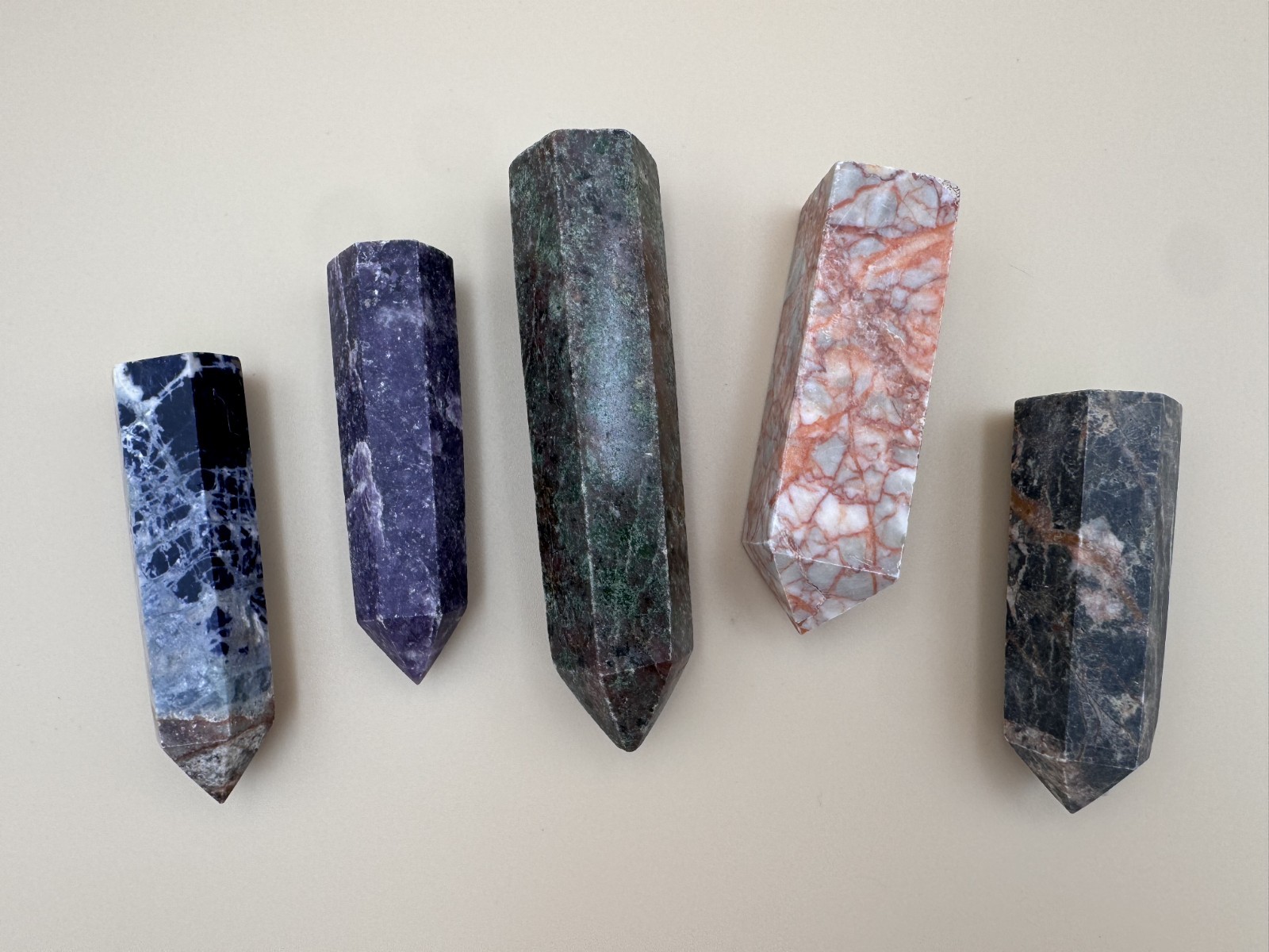 1lb 5oz 5Pcs A Set Of Natural Crystal Point Tower Polished Healing