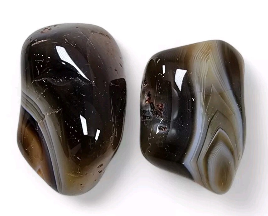 Botswana Agate Polished Stones 43.3 grams. 2 Piece Lot