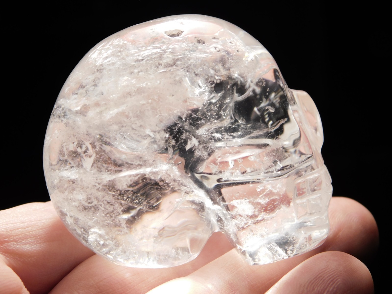 wOw! VERY Translucent Quartz Crystal SKULL Brazil 178gr