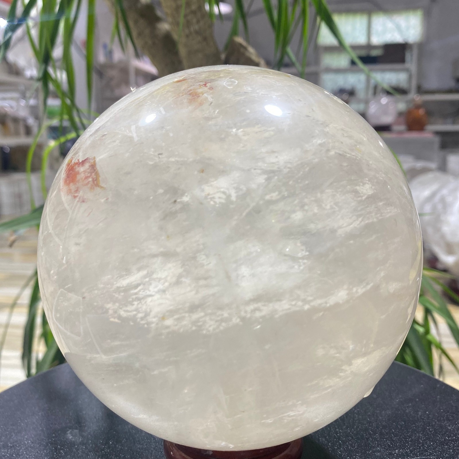 7.05LB white crystal transparent quartz crystal ball Reiki repair