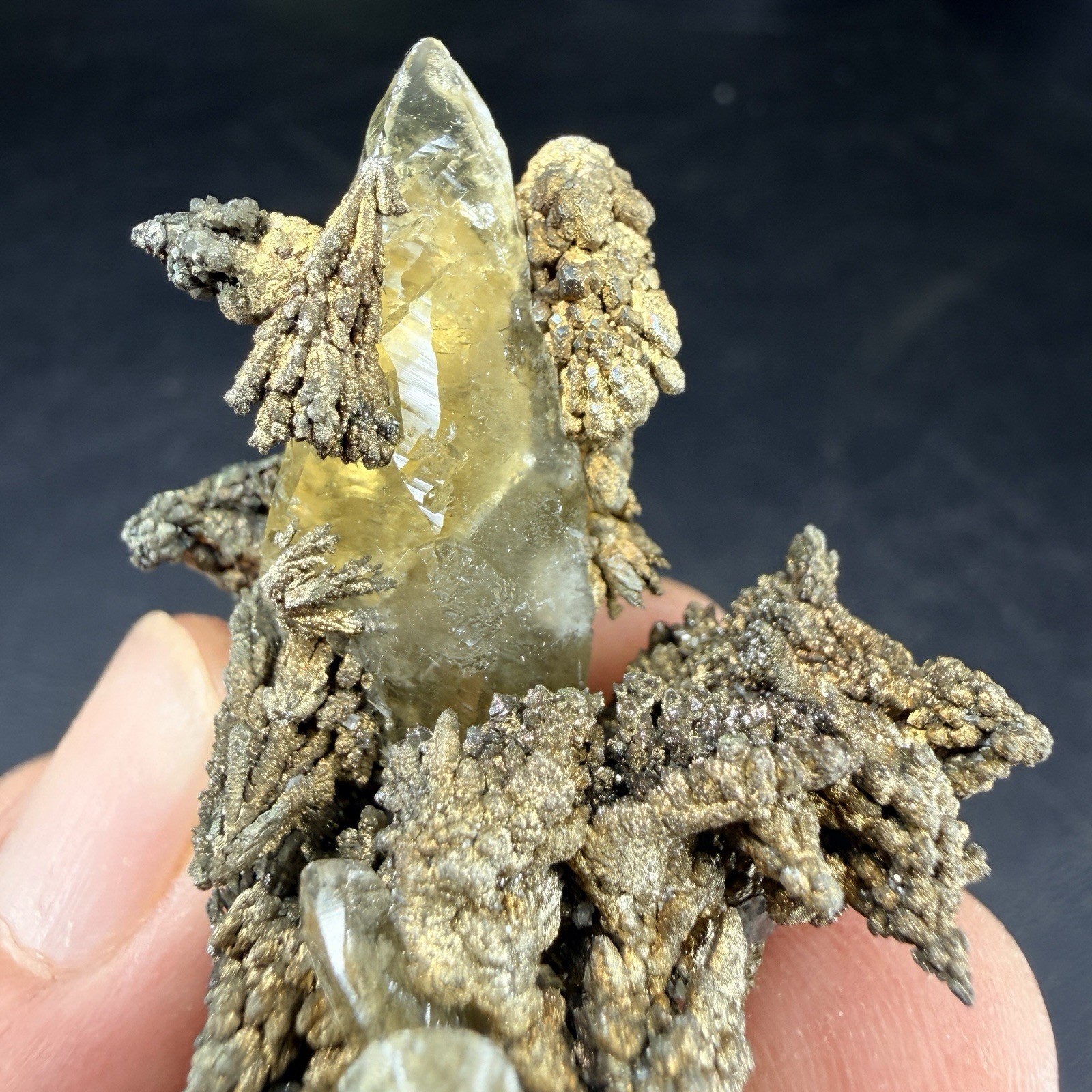 Golden Calcite Flower Chalcopyrite Crystal Combo / Sweetwater Mine *Video*