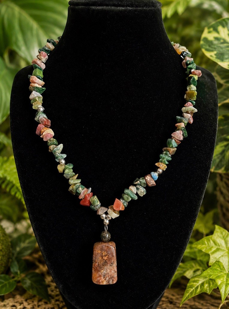 Jasper Necklace 17’ Multicolored